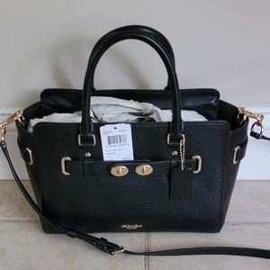 NWT COACH Blake Carryall Satchel Black Leather